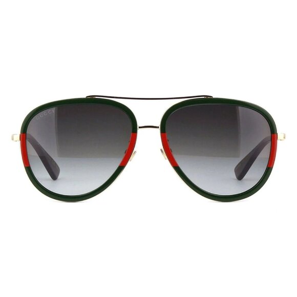 NEW GUCCI SUNGLASSES GOLD/GREEN UNISEX AVIATOR EYEWEAR